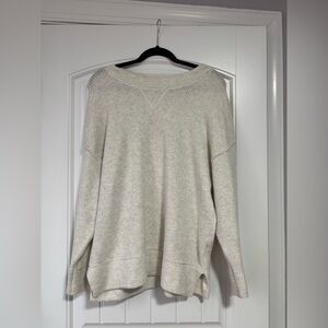 Aerie Soft Cream Crew Neck Sweater